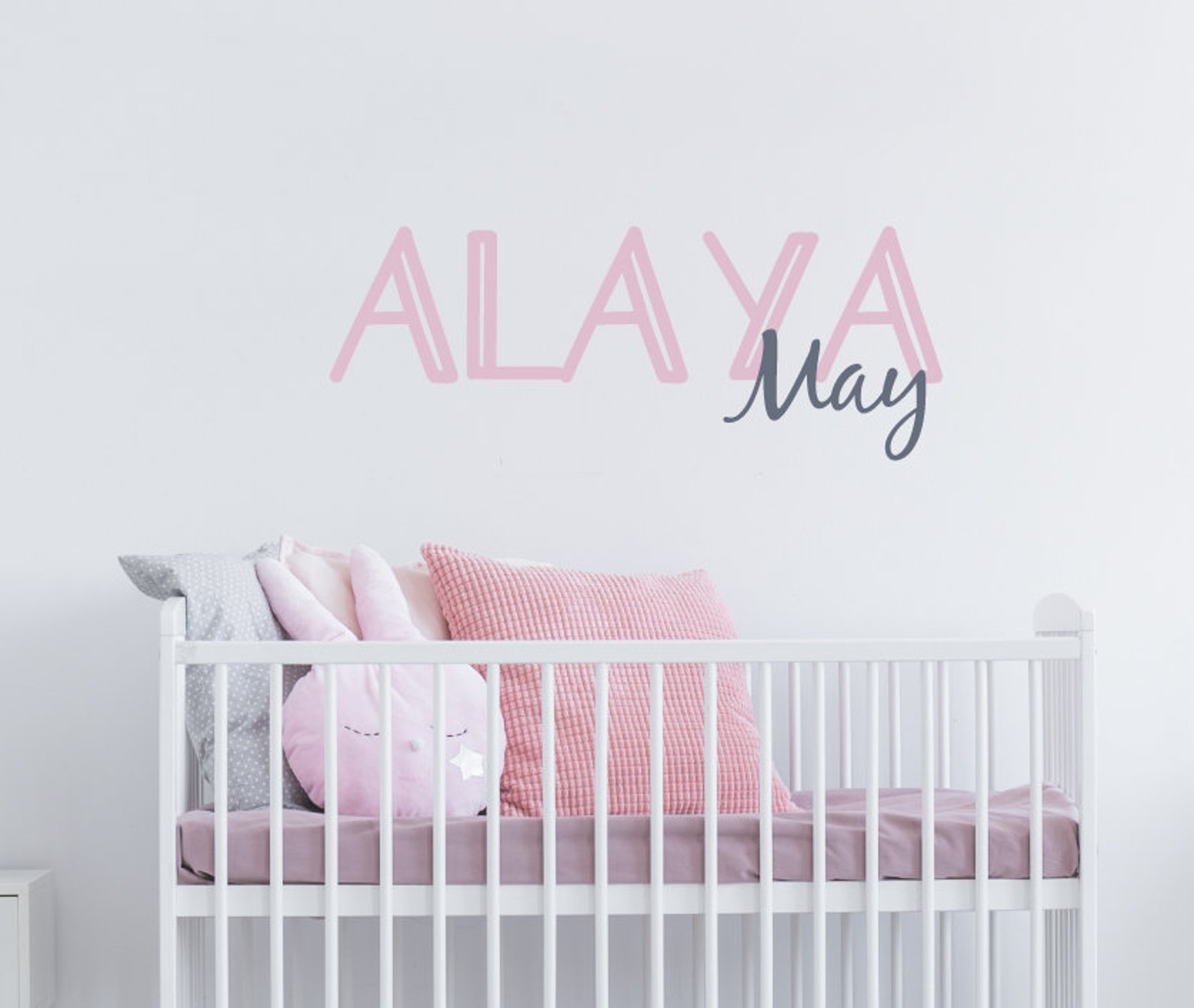 Baby Name Wall Decal Art Custom Quote Sticker for Wall Vinyl Etsy