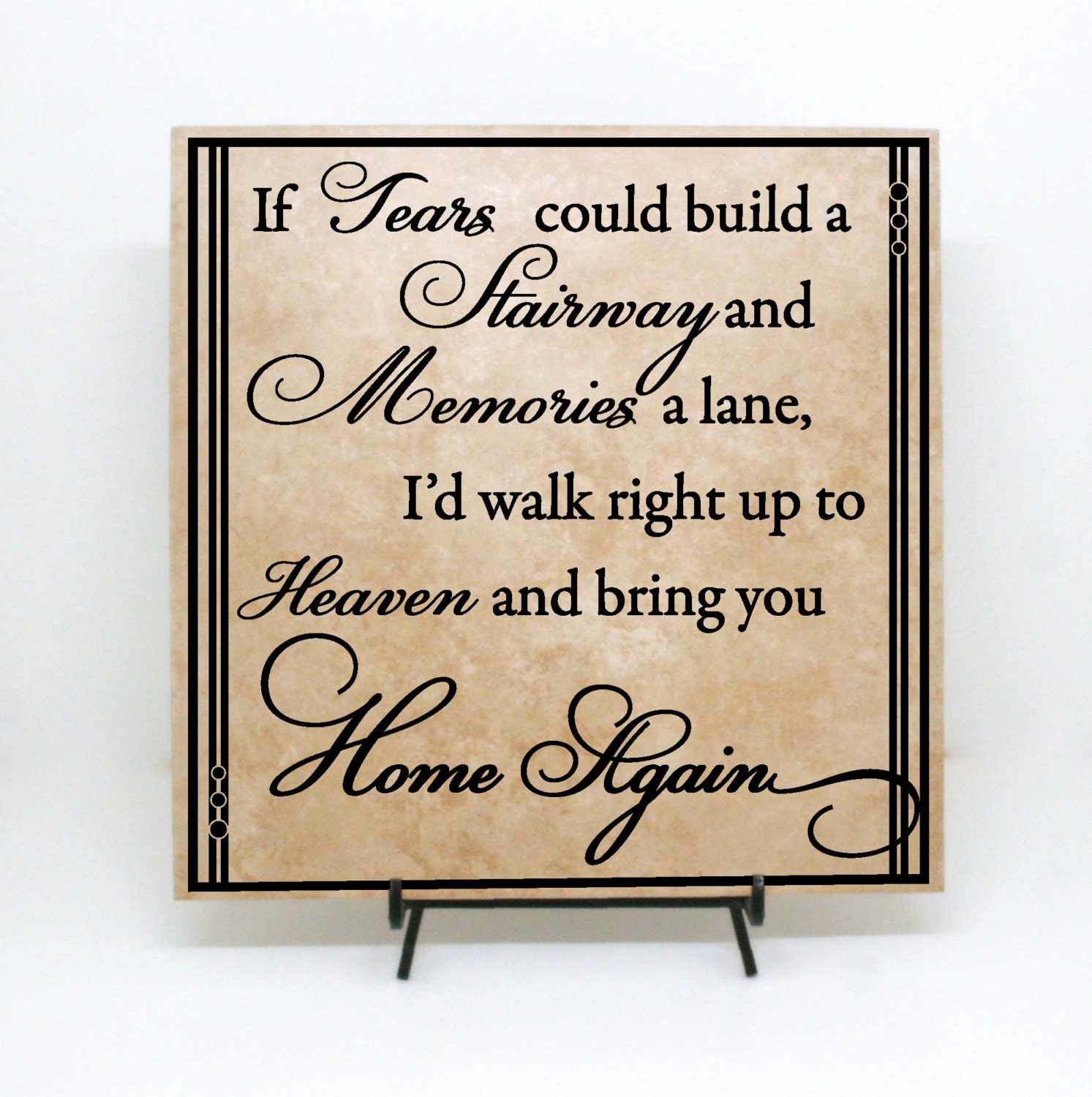 Memorial Plaque Sign for Loss In Loving Memory Quote Tears Etsy