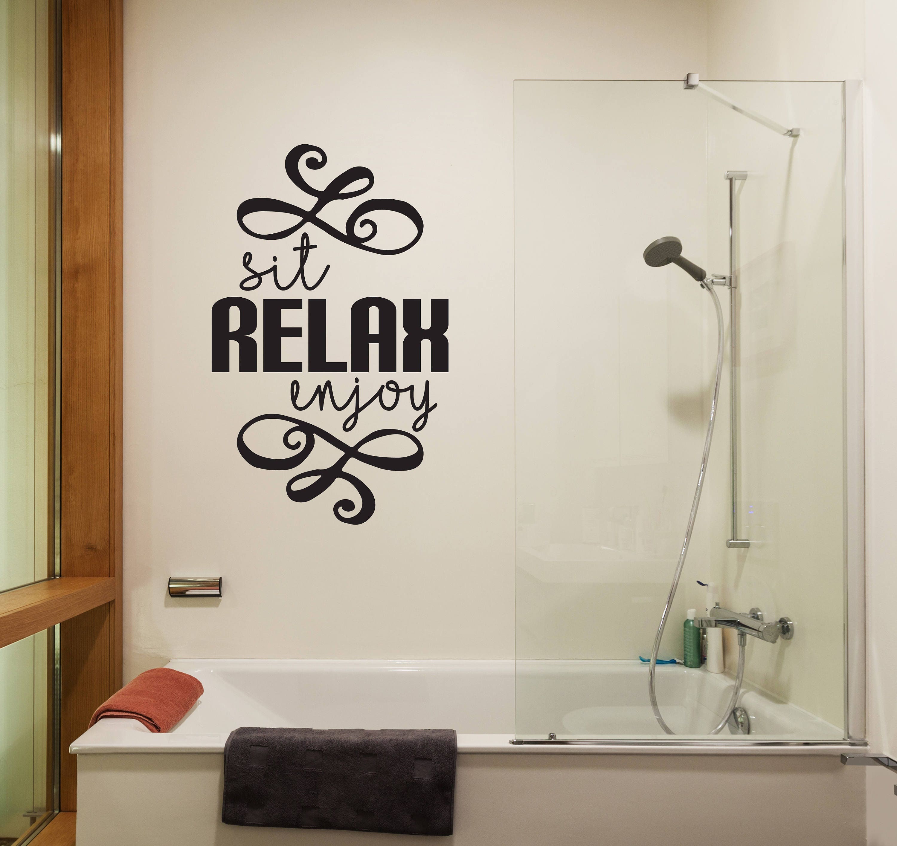 Bathroom Wall Decor Vinyl Decal Quote Relax Sticker for Etsy