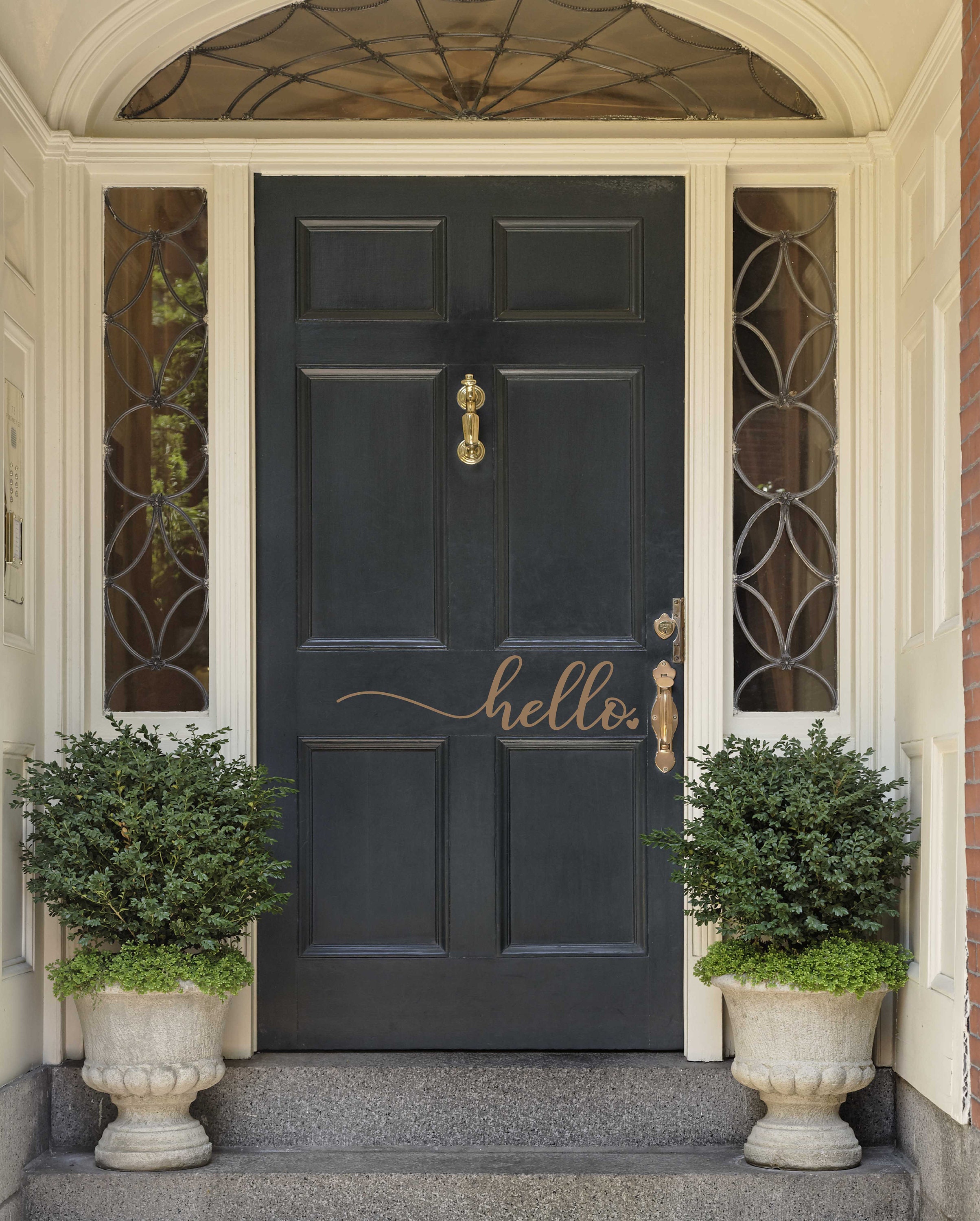 Farmhouse Door Decal Curb Appeal Hello Vinyl L Vinyl Decor for Front