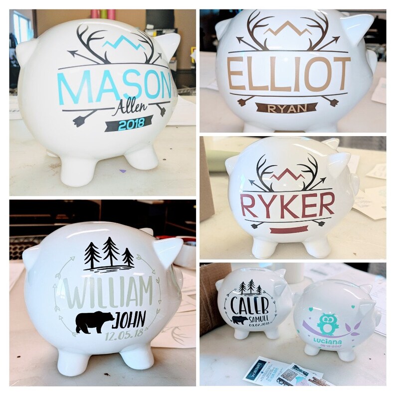 Personalized Piggy Bank Baby Keepsake Gift Ceramic Piggy Etsy