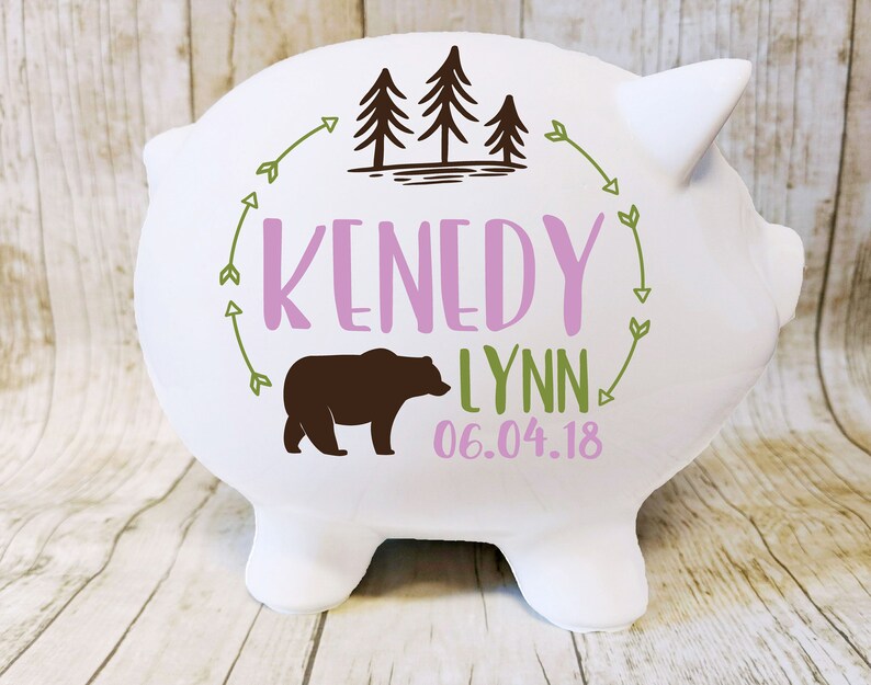 Personalized Piggy Bank Baby Keepsake Gift Ceramic Piggy Etsy