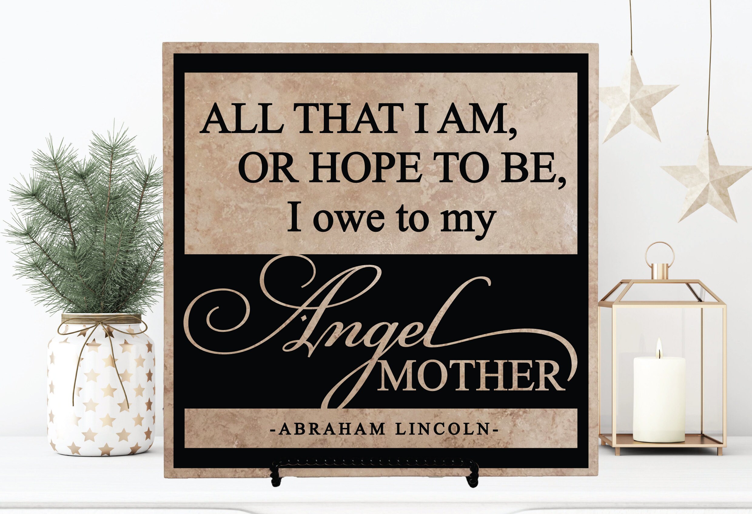 Abraham Lincoln Mother Quote Sign Mother of Bride Gift Mom | Etsy