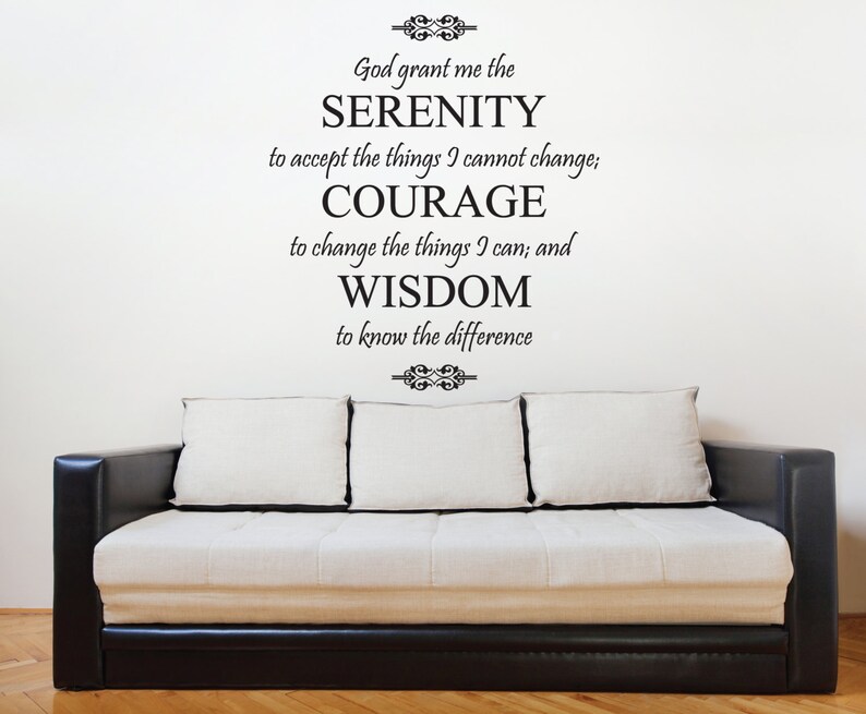 Serenity Prayer Wall Quote Decal Sign