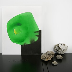 Arte abstrata contemporânea, obra original, aquarela minimalista sem moldura, Arte de ChG