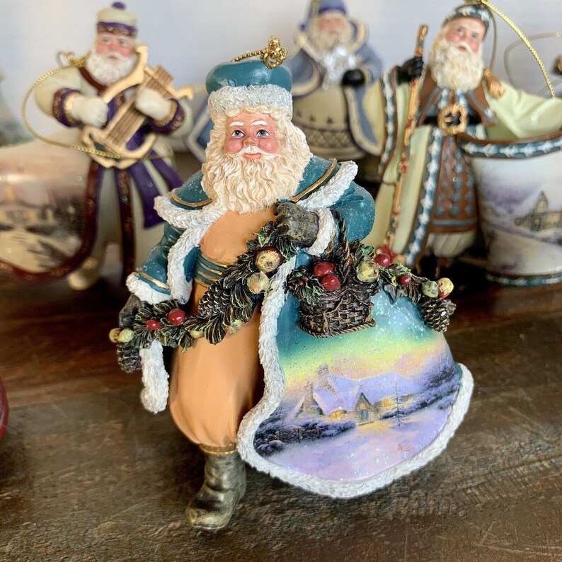 Ashton Drake Thomas Kinkade Old World Santa Ornaments Set of Etsy