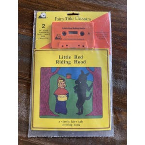 VTG Children&#39;s Fairy Tale Cassette & Coloring Book Little Red Riding Good 1987