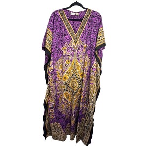 Vintage Sant Classics Purple/gold Paisley Kaftan Dress OS Caftan Satiny  Sequin - Etsy