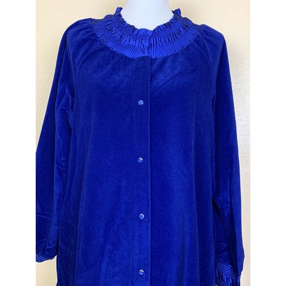 VTG Vanity Fair Shevelva Velour Ruffle House Coat