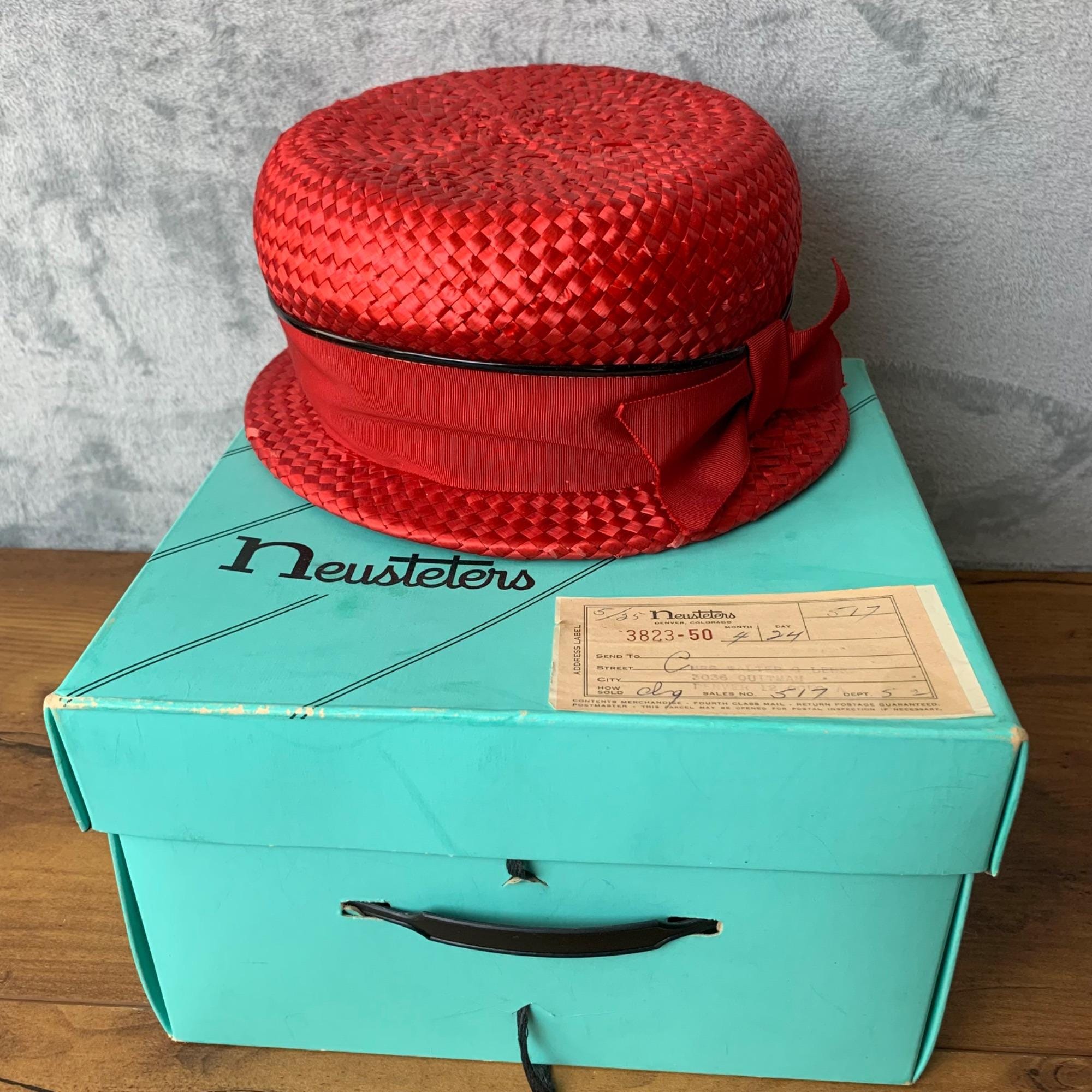SallyVielor Neusteters Vintage Woven Hat With Bow Neusteters Hat - Etsy main image 2