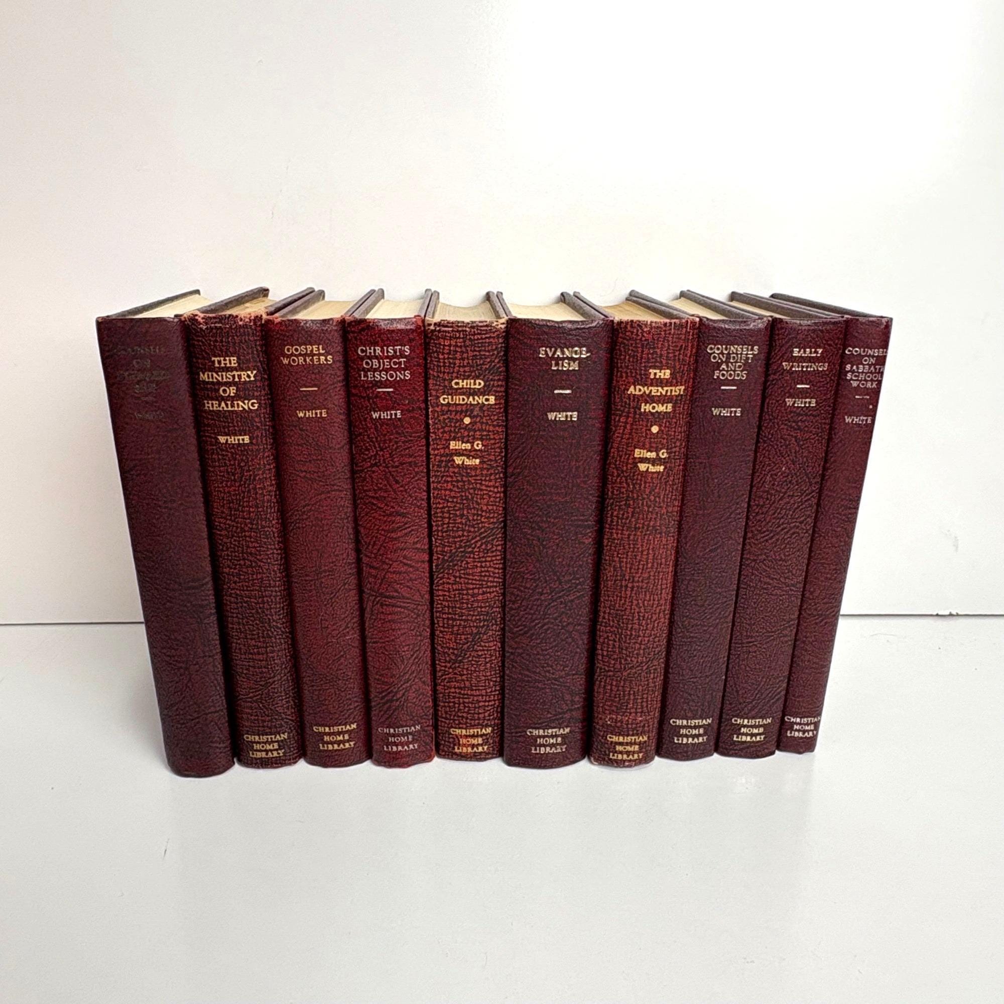 Set Of 10 Vintage Ellen G. White Hardback Christian Home Library Adventist