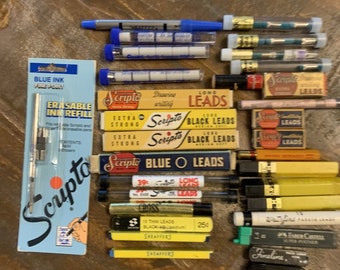 Vintage SHEAFFER'S Pentel Scripto More Lot of Leads erasers refills huge lot preowned