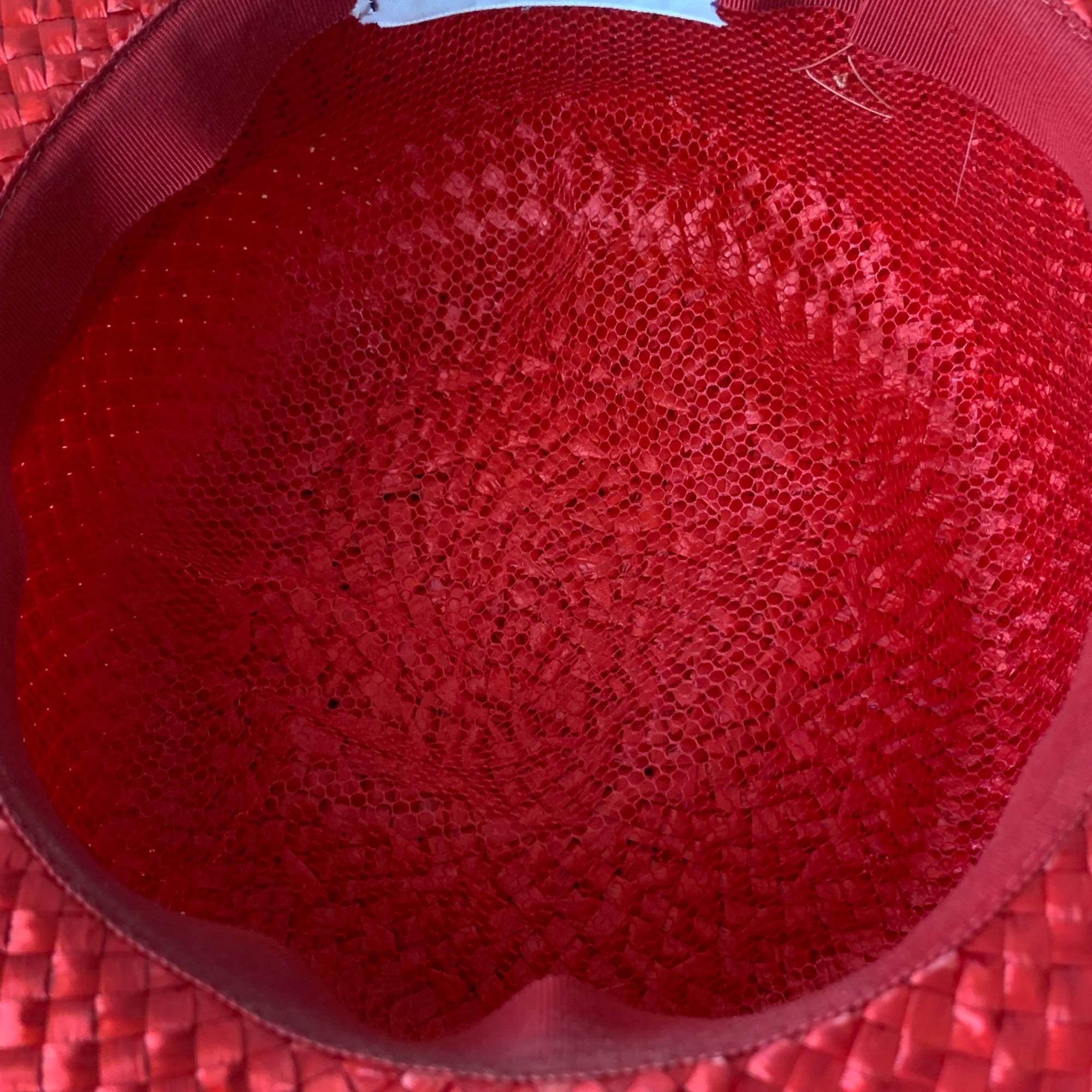 Vintage Neusteters Denver Red Straw Hat With Box size  22 Net lining w/Box Nice! Net 1950s Vintage Hats for Women for sale | eBay main image 3