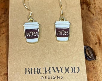 Coffee cup earrings
