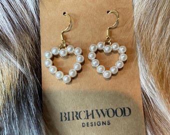 Pearl Heart Earrings