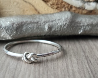 Heart Ring, Sterling Silver, Pretzel Ring, Heart Knot, Modern Heart Ring, Simple Heart, 925 Heart Ring, Girlfriend Gift, Minimalist Heart