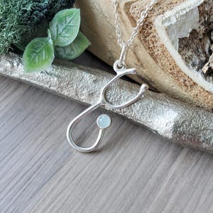 Stethoscope Necklace, Sterling Silver, Nurse Gift, Doctor Gift, Nurse Necklace, Doctor, Custom, Home Care, Appreciation, Medical Student