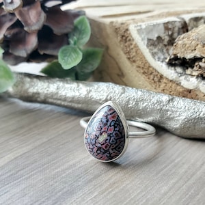 Fossil Ring, Sterling Silver, Dinosaur Bone, Fossilized Bone, Unique Jewelry, Dinosaur Ring, Genuine Fossil, Real, Fossil Jewelry