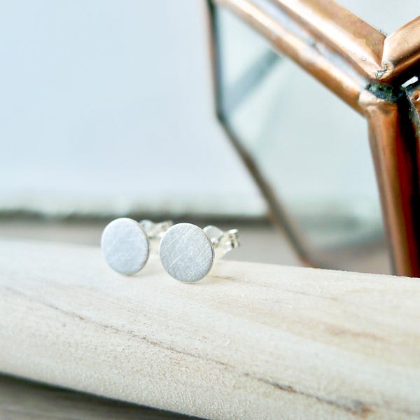 Puces d'oreilles unies, Argent sterling, Puces d'oreilles modernes, Puces d'oreilles, Puces d'oreilles simples, Petites boucles d'oreilles, Boucles d'oreilles unies, Coffret cadeau, Puces d'oreilles rondes, Puces d'oreilles ronds