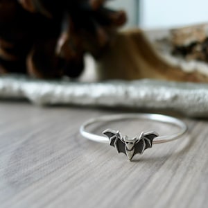 Bat Ring, Bat Jewelry, Sterling Silver, Silver Bat, Tiny Bat Ring, Vampire Bat, Simple Bat, Modern Bat, Bat Pendant, Bat Charm, Vamp Style