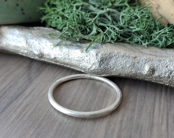 Sterling Silver Stacking Ring, Simple Ring, Thin 925 Ring, Brushed Finish Ring, Matte Ring, Simple Stacking Ring, Organic Ring, Thin Band