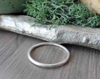 Sterling Silver Stacking Ring, Simple Ring, Thin 925 Ring, Brushed Finish Ring, Matte Ring, Simple Stacking Ring, Organic Ring, Thin Band