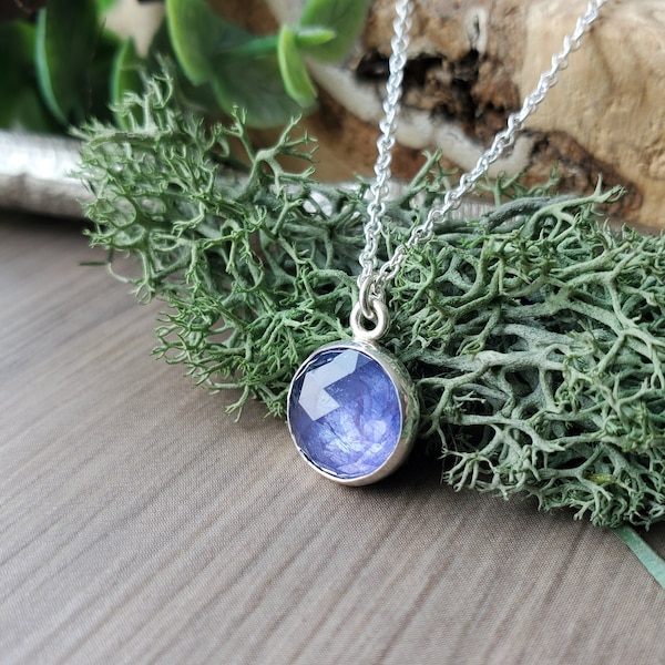 Tanzanite Necklace, Sterling Silver, Genuine Tanzanite, Tiny Tanzanite, Purple Tanzanite, Real, Tanzanite Jewelry, Silver Tanzanite Necklace