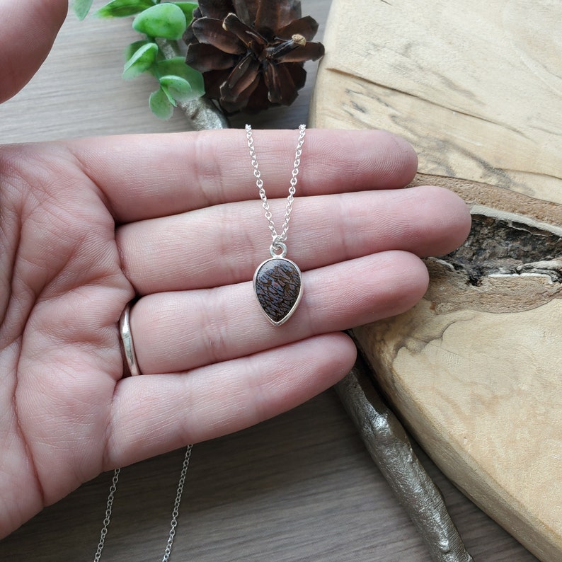 Fossil Necklace, Sterling Silver, Dinosaur Bone, Fossilized Bone, Unique Jewelry, Dinosaur Necklace, Genuine Fossil, Real, Fossil Jewelry image 2