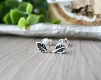 Puede incluir: Un par de pendientes de plata con forma de hoja. Las hojas tienen un diseño texturizado.