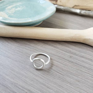 Circle Ring, Sterling Silver, Open Circle Ring, Simple Ring, Modern Ring, Plain Silver Ring, Silver Circle Ring, 925 Circle Ring image 3