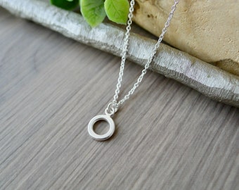 Circle Necklace, Minimalist Jewelry, Sterling Silver, Minimalist Necklace, Plain Circle, O Necklace, Plain Necklace, Simple Jewelry, Open