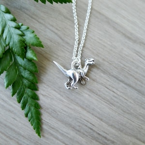 Raptor Necklace, Sterling Silver, Dinosaur Necklace, Velociraptor, Dinosaur Jewelry, Tiny Dinosaur, Little Dinosaur, Silver Dinosaur, Raptor