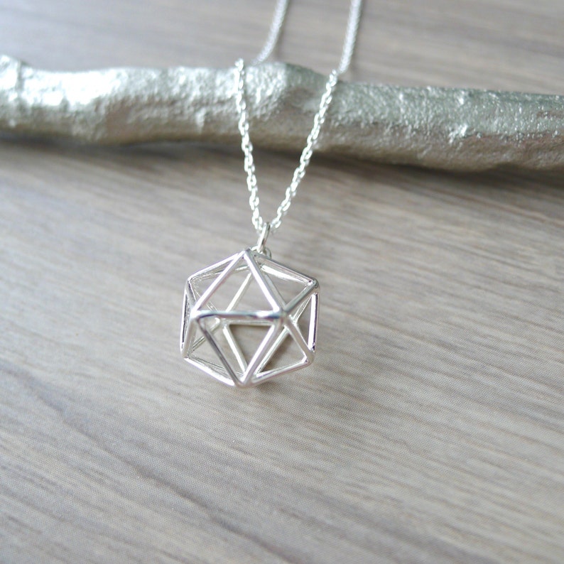 Necklace Geometric Shape 3D Geometric Simple Sphere Geometric Geometric Necklace Modern Jewelry Geometric Jewelry Sterling Silver