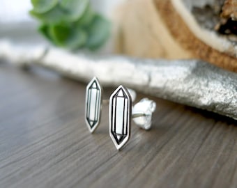 Crystal Studs, Sterling Silver, Crystal Earrings, Crystal Points, Modern Crystal Studs, Minimalist, Silver Crystals, Geode Studs, Tiny Studs