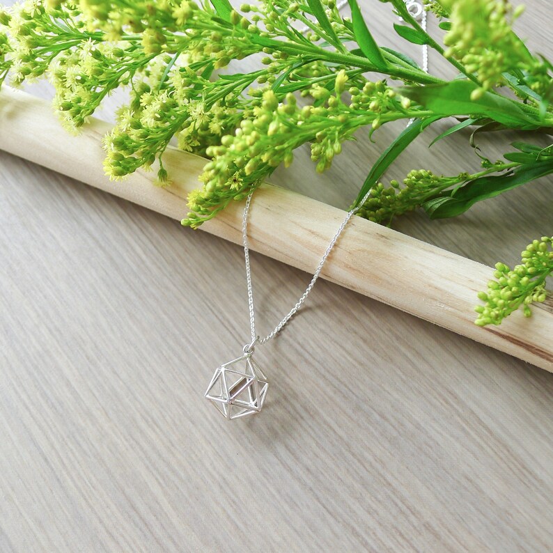 Necklace Geometric Shape 3D Geometric Simple Sphere Geometric Geometric Necklace Modern Jewelry Geometric Jewelry Sterling Silver