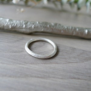Stacking Ring, Sterling Silver, Simple Ring, Organic Ring, Brushed Finish Ring, Matte Ring, Simple Stacking Ring, Thin Band, Rough Finish image 2
