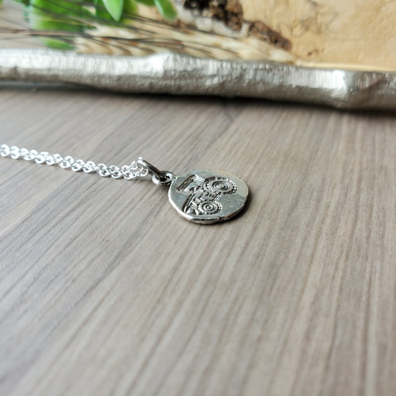Tractor Necklace, Custom, Sterling Silver, Little Tractor, Tractor Pendant, 925, Tractor Jewelry, Farmer Gift, Gift for Boys, Initials image 5