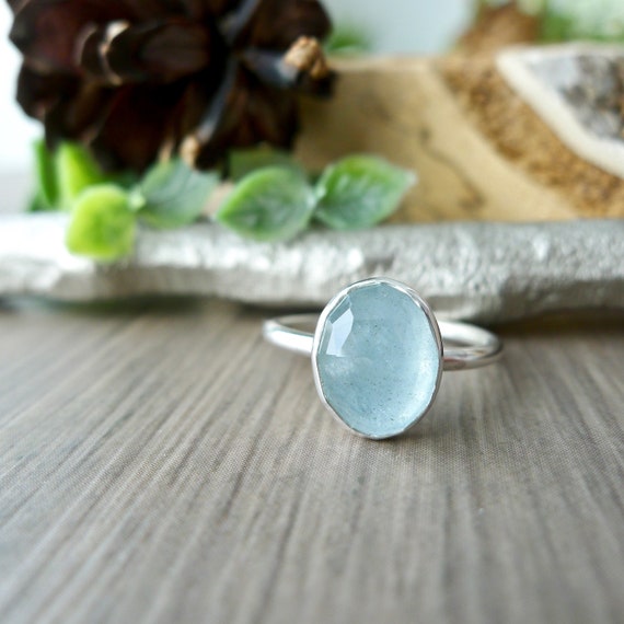 Aigue marine bague argent sale