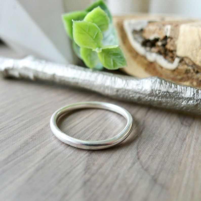 Stacking Ring, Sterling Silver, Simple Ring, Organic Ring, Brushed Finish Ring, Matte Ring, Simple Stacking Ring, Thin Band, Rough Finish image 1