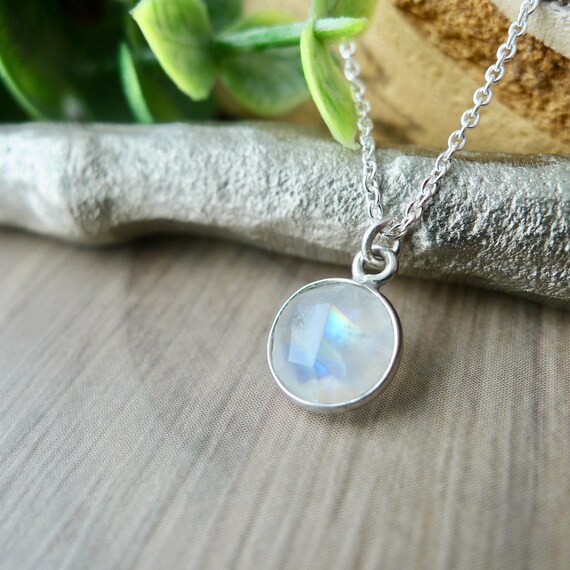 Birthstone Necklace June Birthstone Necklace SimpleDainty Necklace Natural Moonstone Gemstone Necklace
