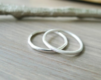 Sterling Silver Stacking Ring, Simple Ring, Brushed Finish Ring, Matte Ring, Simple Stacking Ring, Organic Ring, Thin Band