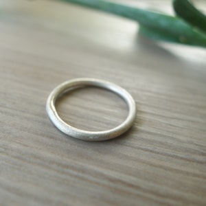 Sterling Silver Stacking Ring, Simple Ring, Brushed Finish Ring, Sanded, Matte Ring, Simple Stacking Ring, Organic Ring, Thin Band