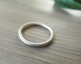 Sterling Silver Stacking Ring, Simple Ring, Brushed Finish Ring, Sanded, Matte Ring, Simple Stacking Ring, Organic Ring, Thin Band