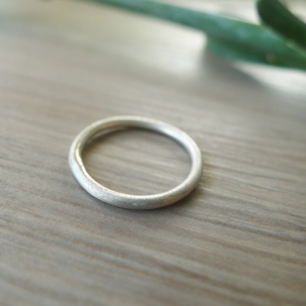Sterling Silver Stacking Ring, Simple Ring, Brushed Finish Ring, Sanded, Matte Ring, Simple Stacking Ring, Organic Ring, Thin Band