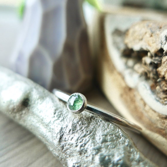 Bella Silver Green Emerald Ring | Best Discount