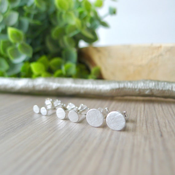 Plain Studs Set, Sterling Silver, Silver Earring Set, Modern Studs, Gift Set, Simple Studs, Small Earrings, Plain Earrings, Round Studs
