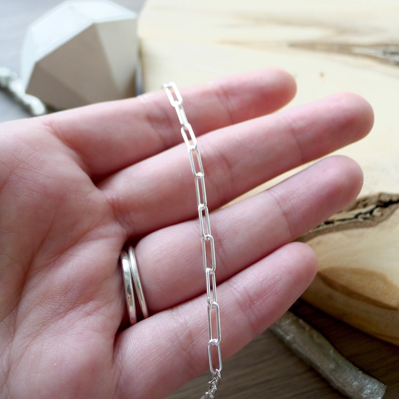 Paperclip Necklace Sterling Silver Paper Clip Dainty Etsy Canada