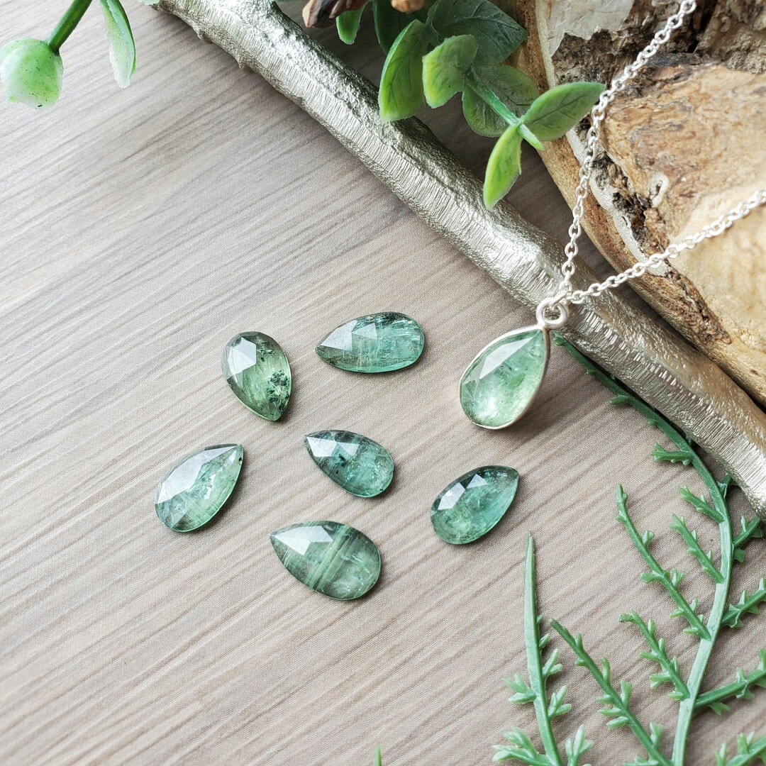 Mint Green Kyanite Necklace Sterling Silver Moss Kyanite Etsy