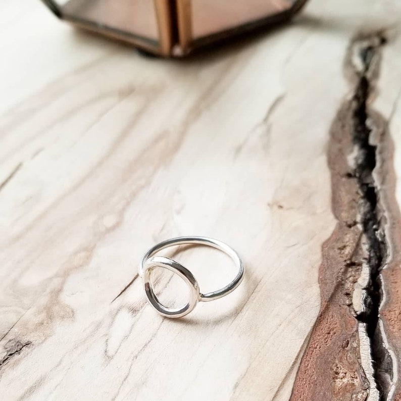 Circle Ring, Sterling Silver, Open Circle Ring, Simple Ring, Modern Ring, Plain Silver Ring, Silver Circle Ring, 925 Circle Ring image 1