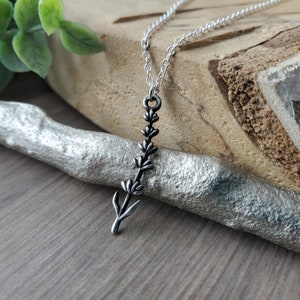 Lavender Necklace, Flower Necklace, Sterling Silver, Lavender Jewelry, Lavandula, 925 Lavender, Lavender Stem, 3D Lavender, Lavender Pendant